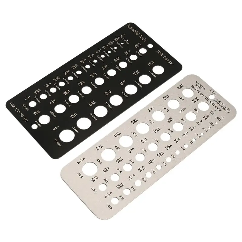

ABJN-Drill Bit Gauge Fractional Drill Bit Size Gauge,29-Holes Metric Size Drill Bit Gauge For 1/16 Inch To 1/2 Inch Drill Bit