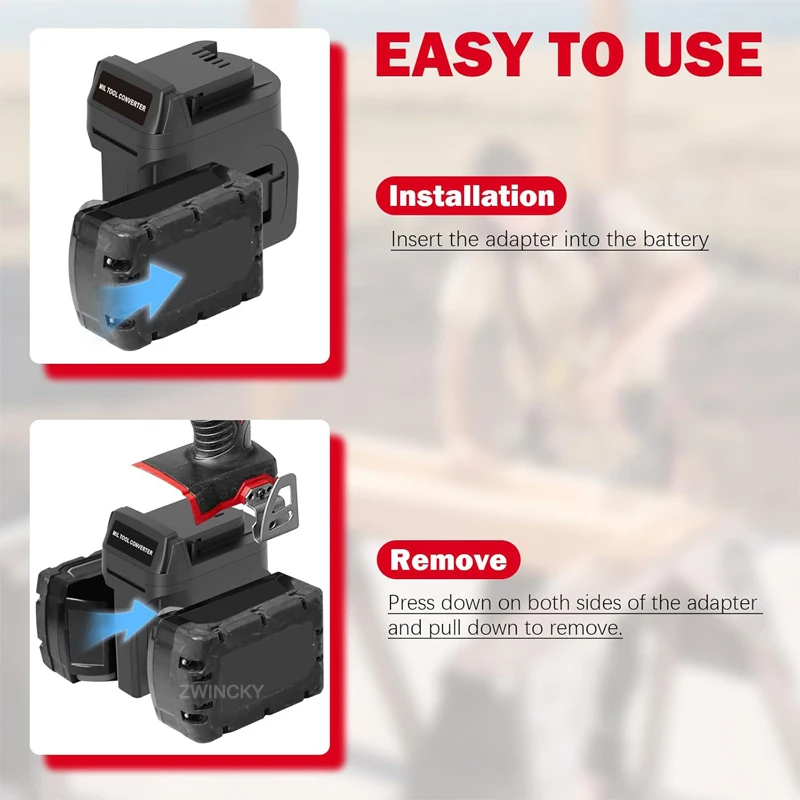 

Литий-ионный аккумулятор Milwaukee 18 В для беспроводного электроинструмента Milwaukee 18 В Адаптер аккумулятора 2 в 1 Высшее мощность Увеличение рабочих часов