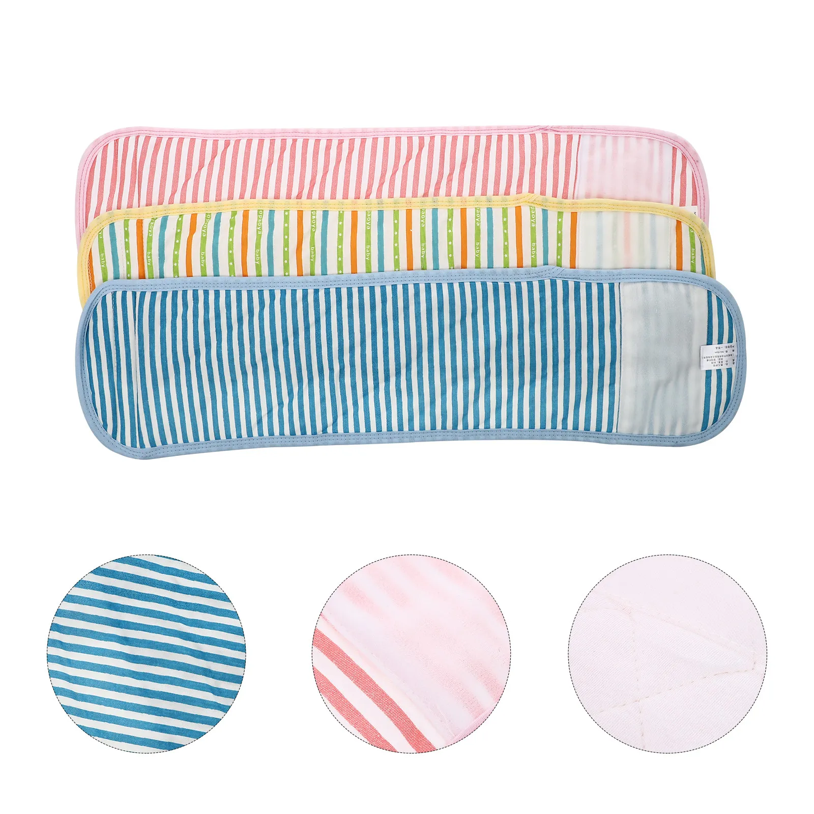 

3 шт., пояса для живота для новорожденных, хлопковый пояс для пупка, мягкий, дышащий, для предотвращения колик, с полосатым узором, разные цвета