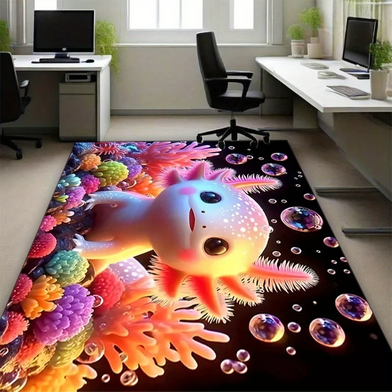 Magical Winged Unicorn Pink Cloud Castle Galaxy Print Large Area Rug Soft Flannel Non Slip Floor Carpet for Bedroom Fantasy Home