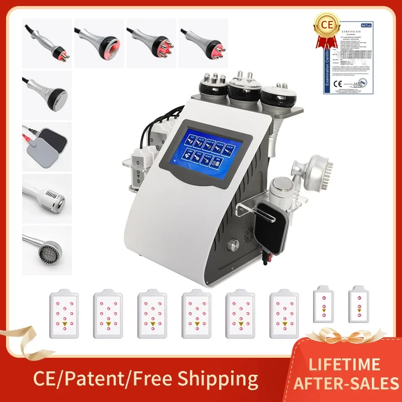 9IN1 40K KIM8 Ultrasonic Cavitating Machine RF Red Light Physiotherapy EMS Micro Current Ice Hammer Weight Loss Shaping Massage