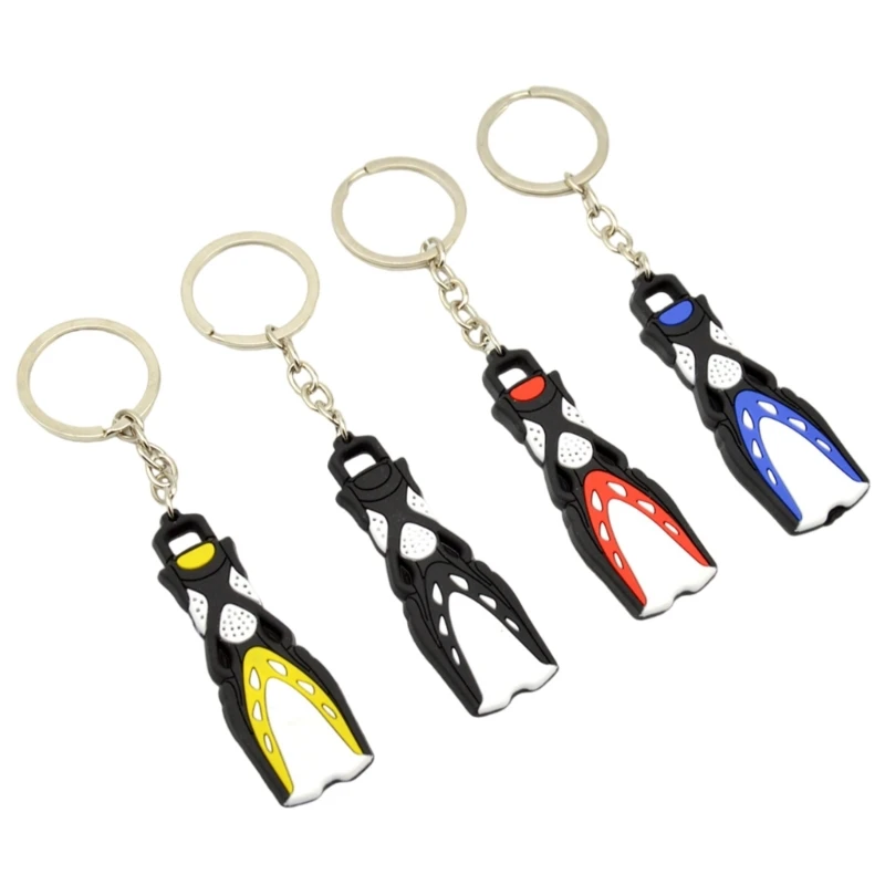 Lightweight Gear Inspired Keychain Underwater Adventure Inspired Silicone Keychain Charm with Miniature Diving Fin