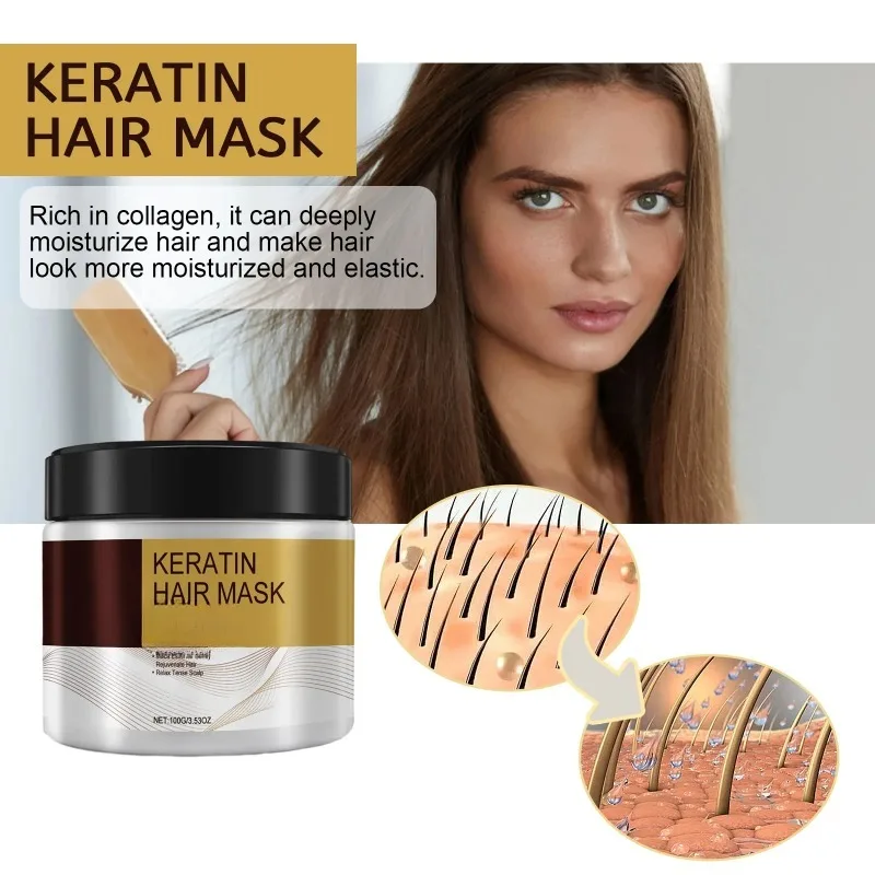 Keratin Hair Mask Deep Moisturizing Damaged Hair Repair Conditioner Magic Mask Nourish Shine Damaged Smoothing Frizzy Hair Care