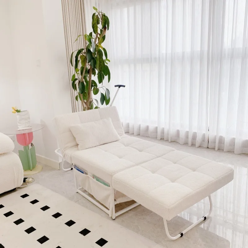 Foldable Sofa Bed for Small Spaces Modern Minimalist Single Sheepskin Velvet Sofa for Living Room for 2024
