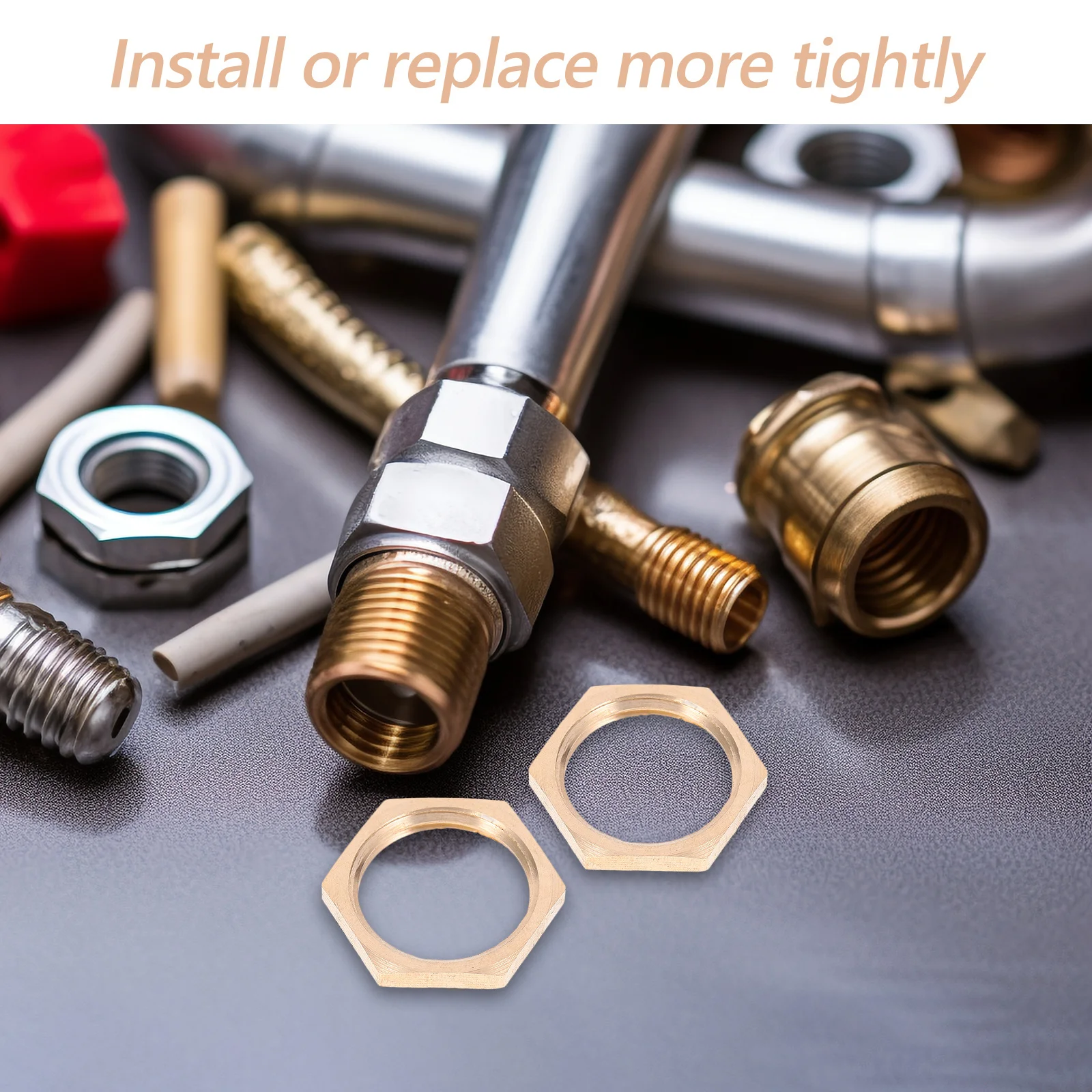 

6Pcs Hex Lock Nut Brass Fitting Internal Thread High Pressure Sealing Pipes Garden Bathroom Washers Air Conditioners