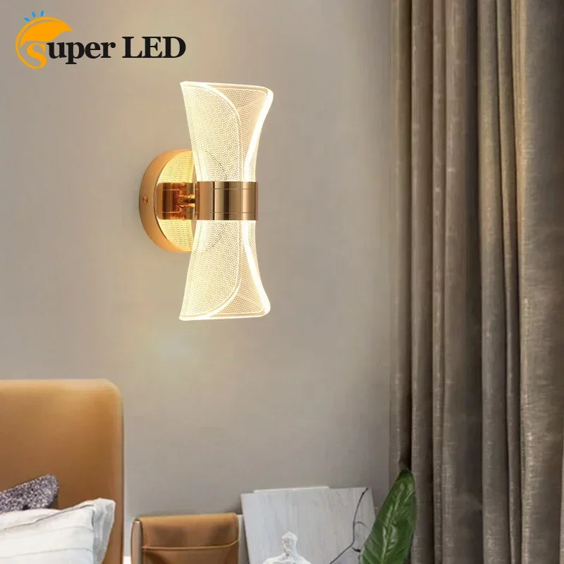 Modern Creative Up and Down Acrílico LED Lâmpada de parede, Luzes interiores para casa, cabeceira, sala de estar, cenário decoração, luminária