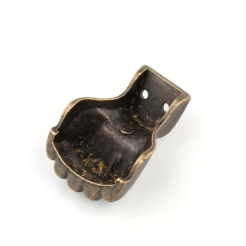 4pcs Antique Foot Brass Jewelry Bracket Cabinet Protector For Furniture Hardware Wood Box Decorative Feet Leg Corner Hardware image 6