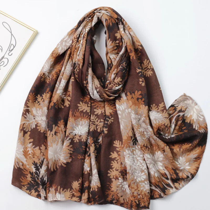 وشاح طويل مطبوع من القطن الساتان من Lin Hai، بث مباشر من المصنع، عطلة السفر، دافئ للنساء S