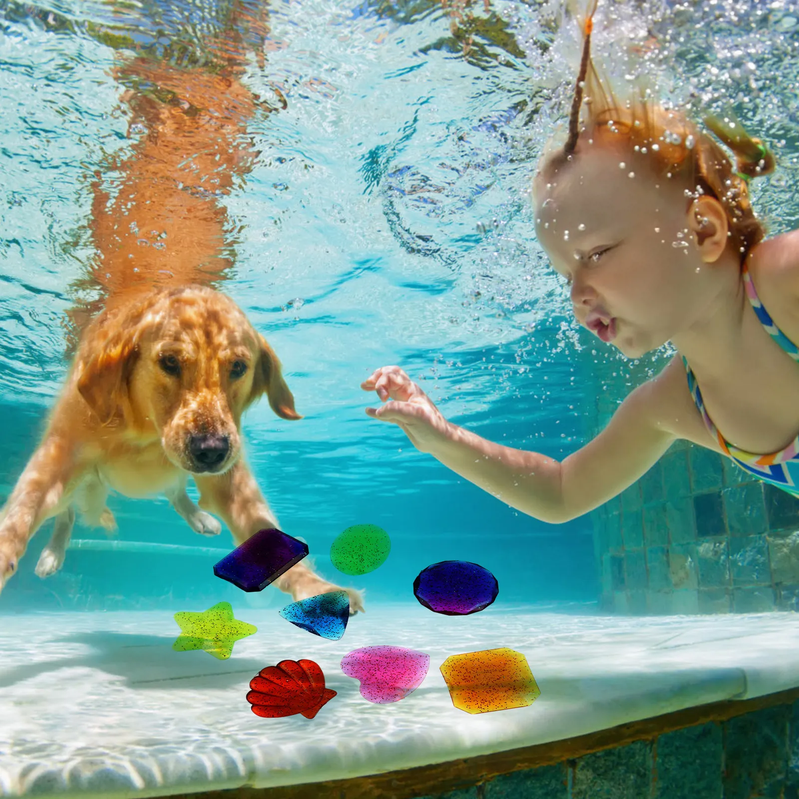 16Pcs Diving Play Set Colorful Sinking Pool Fun Summer Kids Swimming Underwater Games Children Swim Plaything Swimming Pool Toys