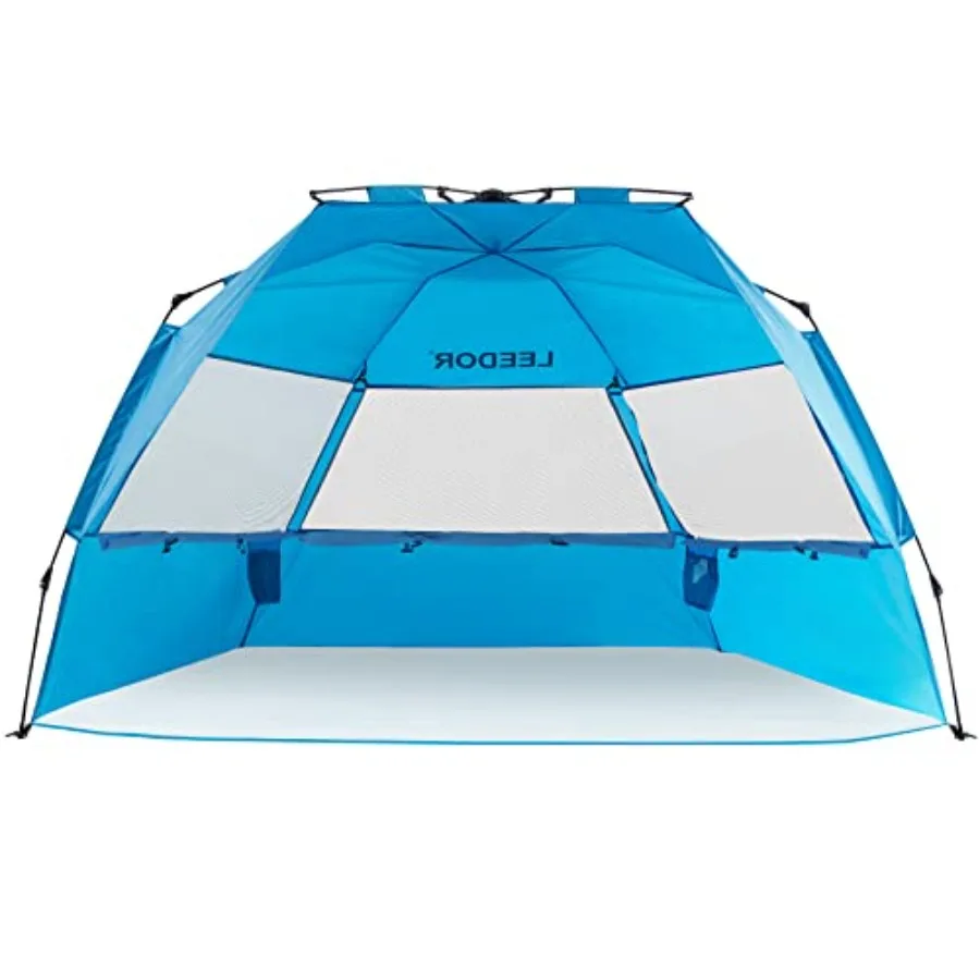 

Beach Tent Sun Shelter for Family Use, Polyester Fabric, Blue, UPF 50+ UV Protection Windproof Instant Pop-Up Design
