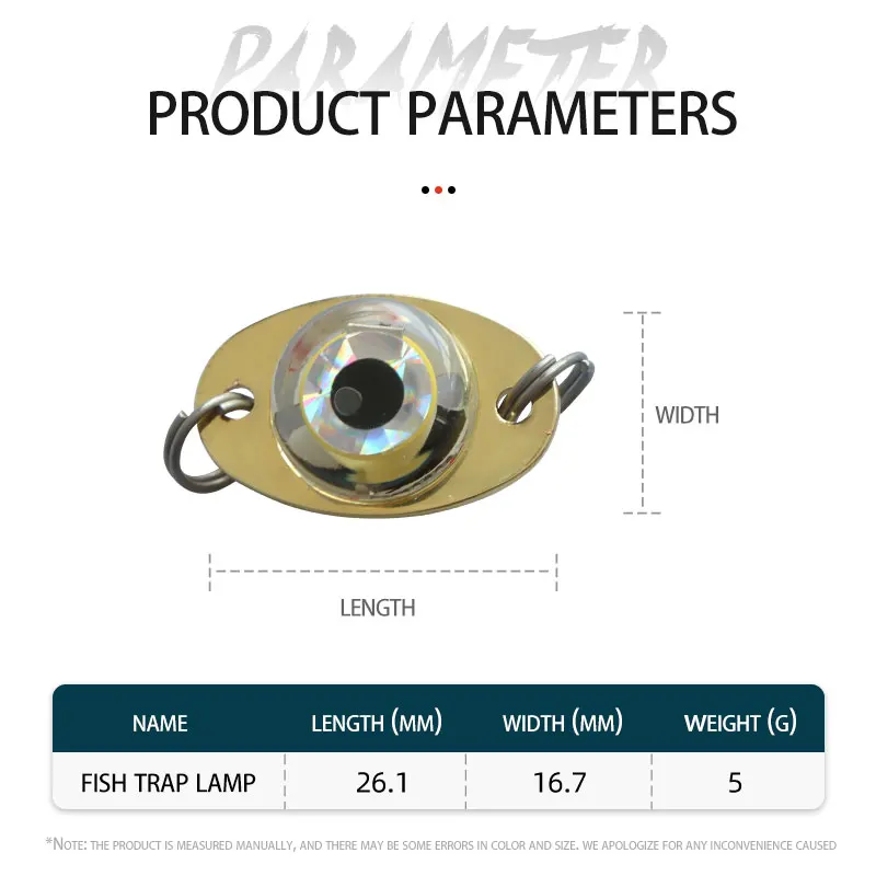 Mini señuelo de ojo de luz LED para pesca, cebo de calamar, resistente al agua