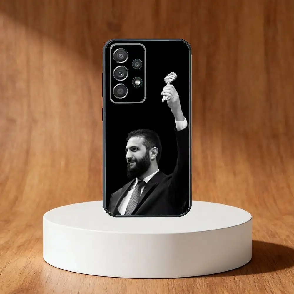 أحمد الشارا سوريا السوري العلم جراب هاتف لسامسونج S25، S24، S21، S22، S23، S30، الترا، S20، زائد، Fe، ملاحظة، 10,9,5G غطاء أسود