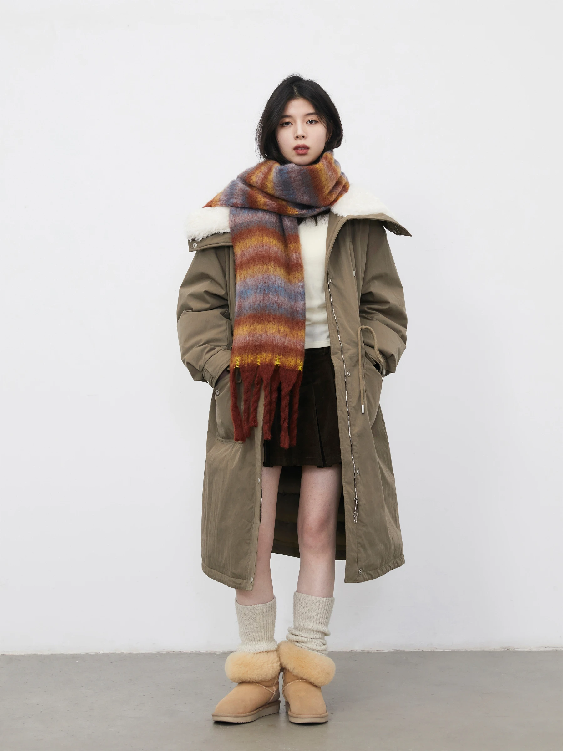 

Women's Chicven Puffer Jaet with Large Collar Du down Windproof Warm Long Sve Casual Sle Loose Fit Faionable Coat