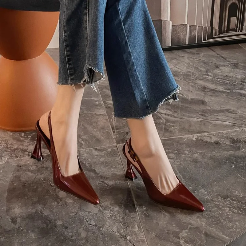

Women's Fashion Sandals High Heel Sexy Pumps Pointed Toe Thin Heels Anti Slip Luxury Summer Women Shoes Office Heels