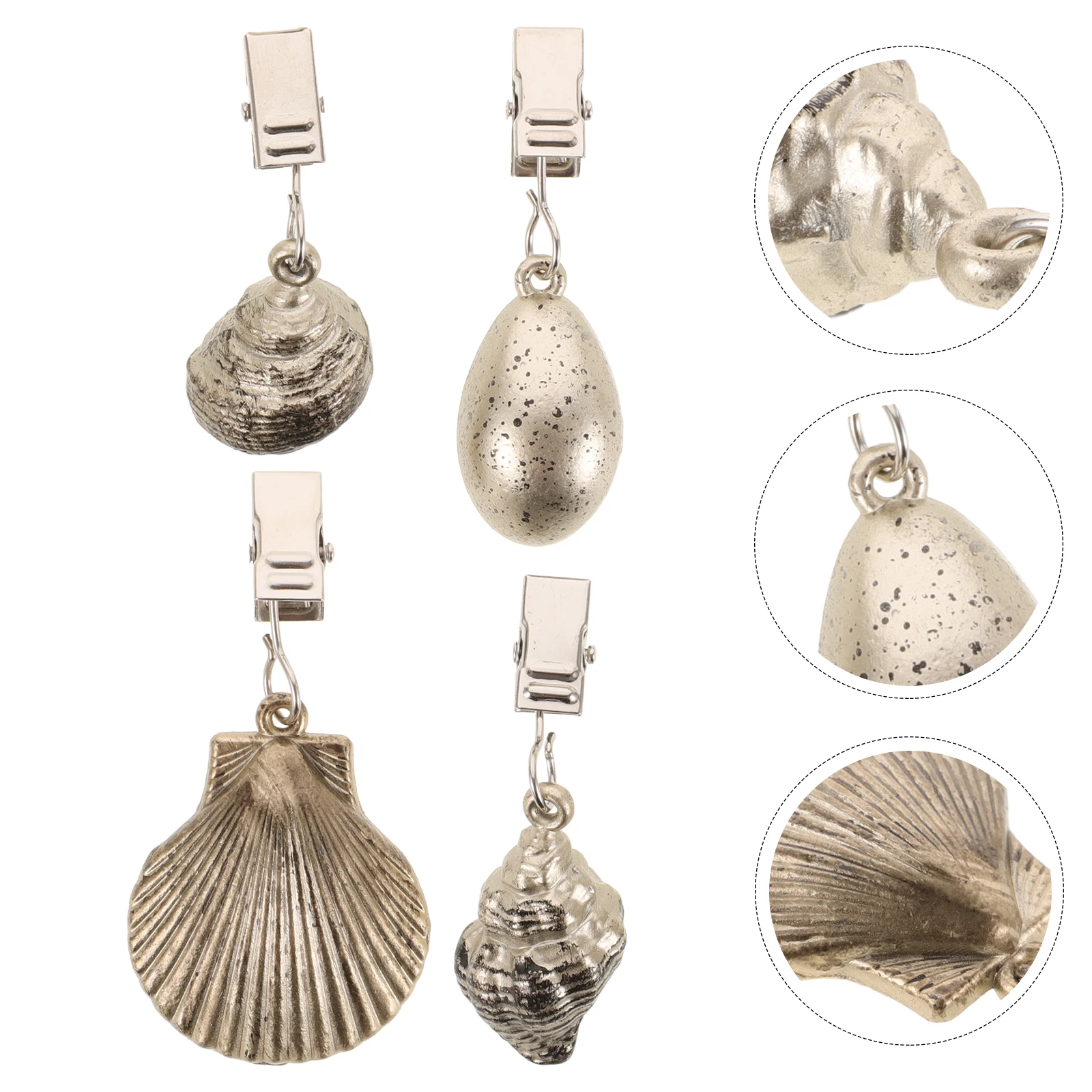 

4pcs Shell Painted Pendant Tablecloth Weights Small Seaside Creative Insect Zinc Alloy Fixtures Outdoor Camping Supply