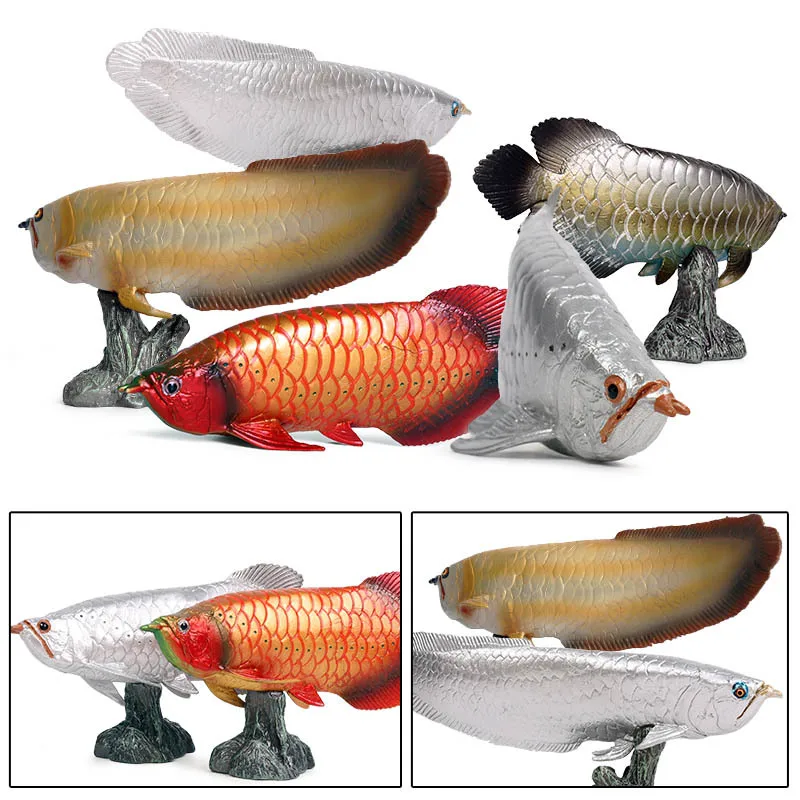 Solid Simulation Of Marine Animal Model Plastic Ornaments Arowana Arowana Toy