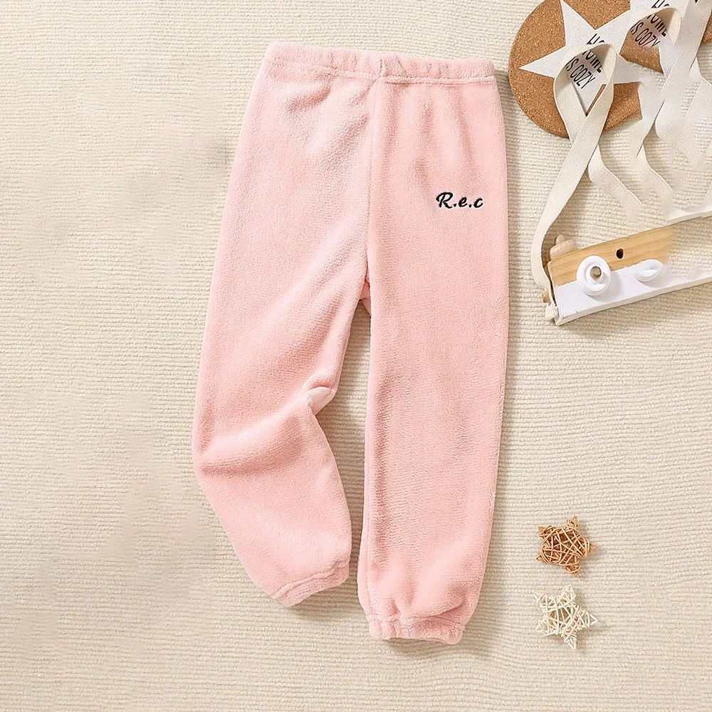 Children's Pants Solid Color Winter Thickened Pants Soft and Comfortable Fabric Pants Thermal Pants Daily Wear Hot-selling