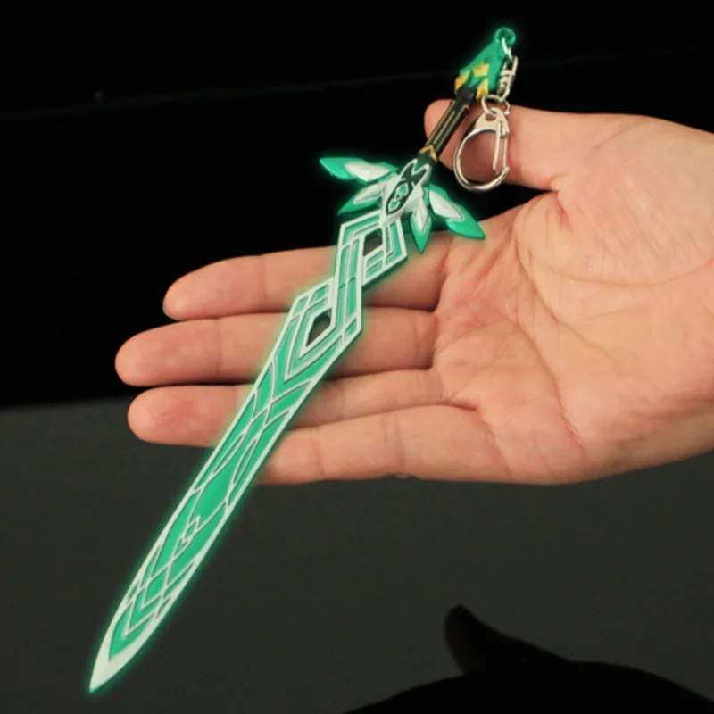 Honkai: อาวุธรถไฟรูปดาวดาบหิ่งห้อย, โมเดลดาบหิ่งห้อยพวงกุญแจโลหะอนิเมะ21ซม. โมเดลดาบโลหะเรืองแสงพวงกุญแจของขวัญของเล่น