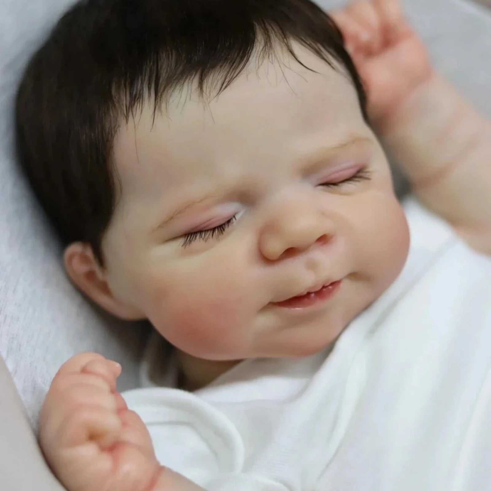 Muñeca Reborn bebé con acabado realista de 48cm, muñeca de vinilo de silicona de 19 pulgadas, juguete hecho a mano, regalo de Navidad perfecto para niñas