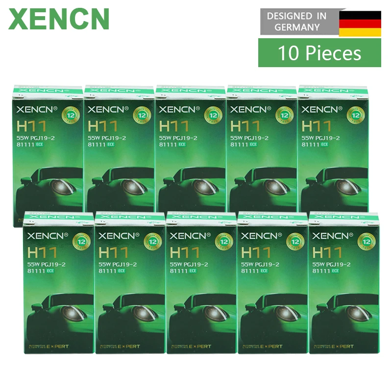 10Pcs XENCN H11 12V 55W PGJ19-2 Halogen Globes Car Headlight 3200K Standard Light OEM Quality Original Auto Lamp 81111 Wholesale