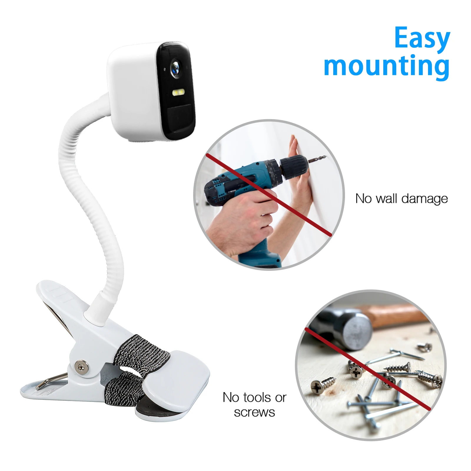 Abrazadera de Clip Flexible para cámara Eufy, abrazadera para cuna, estantes o muebles, para Eufy, Serise, EufyCam 2/2 Pro/2C/2C Pro, E20 EufyCam/E40