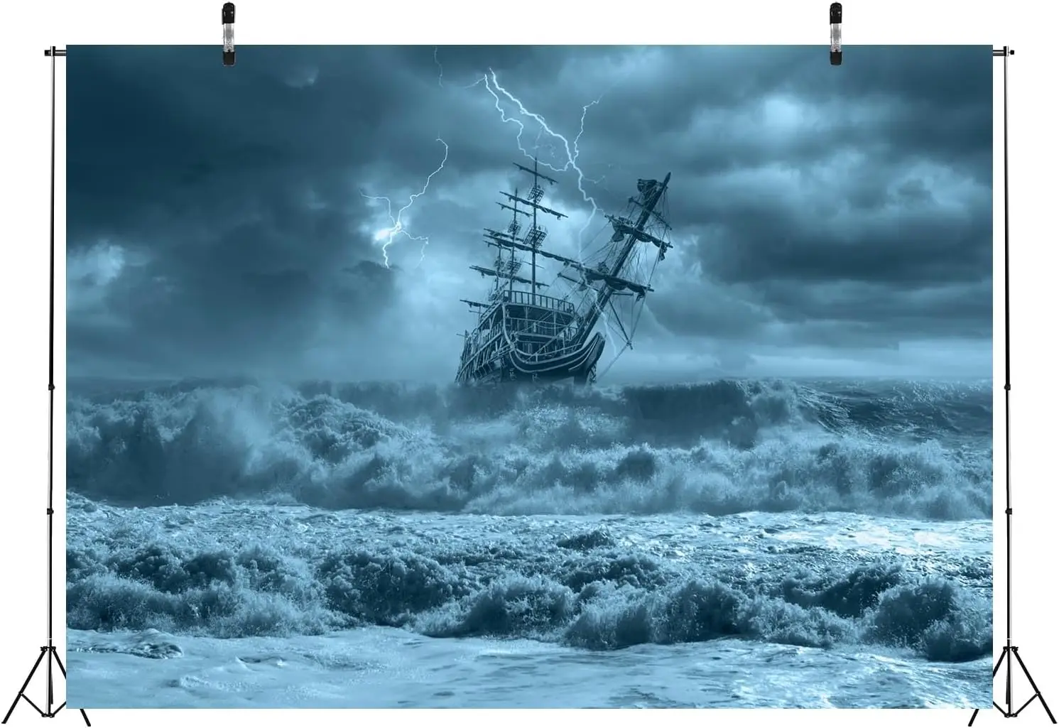 Large Stormy Sea Tapestry Wall Hanging Nautical Pirate Decor Artwork Shipwreck Waves Lightning Ocean Gothic Style Home Decor Pri