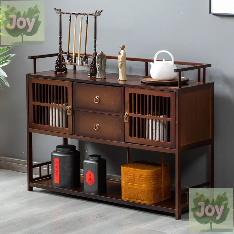 

New Chinese side cabinet, tea cabinet, tea cabinet, household kitchen locker, modern living room rack storage cabinet