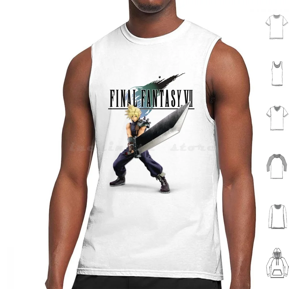 Cloud Strife-Final Fantasy Vii Tank Tops Print Cotton Final Fantasy Vii Final Fantasy Final Fantasy 7 Cloud Cloud Strife