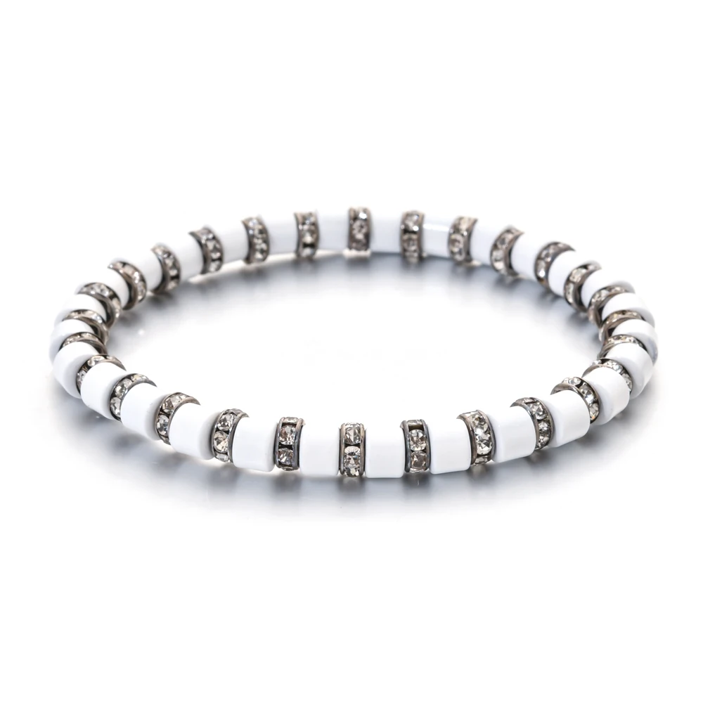 Boho White Tile Beads Bracelet Stretch New Fashion Multi colors Mixed Surf Beach Jewelry Women Wholesale