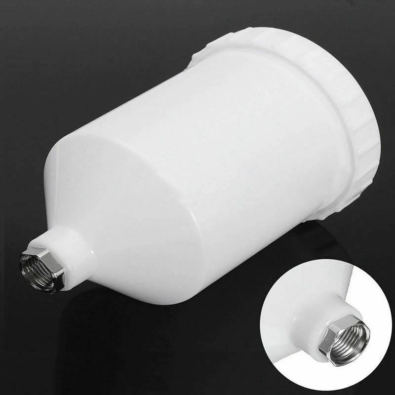 A84E-Car 600ML Plastic Air Gravity Feed Spray Paint-Gun Airbrush Cup Pot Fast Mover Threaded Connector For SATA JET