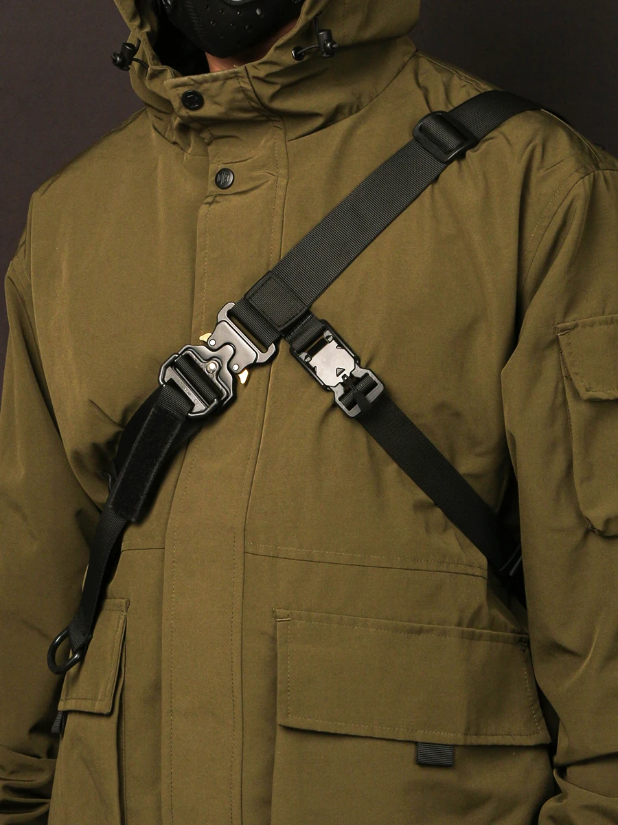 Estabilidade tática com correia auxiliar de 3 pontos, cinta de resposta rápida, magnética, desmontagem rápida, equitação ao ar livre