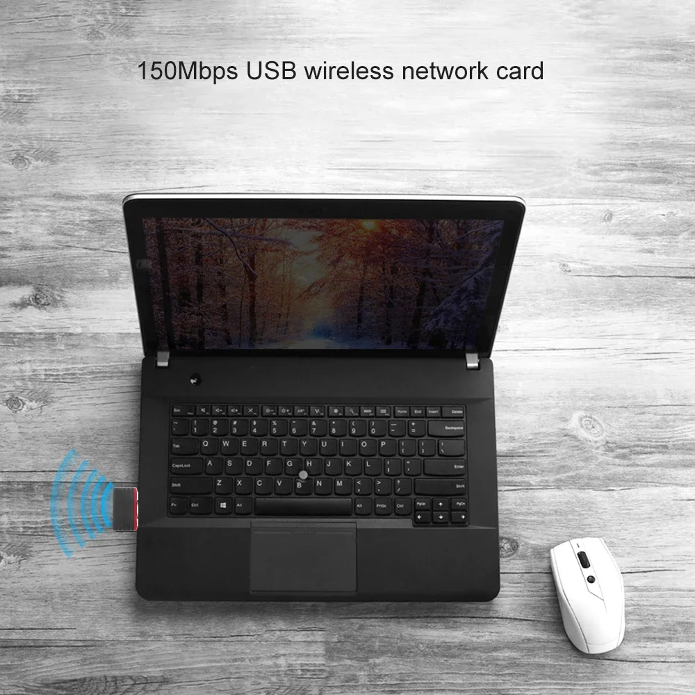 150 Mbps USB WiFi-adapter Draadloze netwerkkaart Mini-signaalontvangst USB Dongle Plug en Play voor desktoplaptop PC Windows