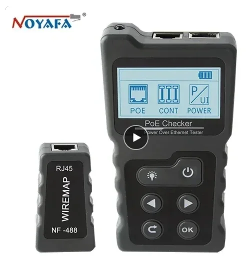 NOYAFA NF-488 PoE Power Test Network Cable Tracker Voltage Checker Over the Ethernet Cat5 Cat6 Online Lan Tester Tools Switch