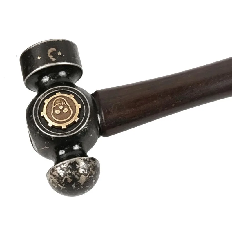 Leather Craft Hammer, Stonewashed, Double Head, HRC 54,Handmade 45# Steel Hammer with Ebony Handle, High-End EDC