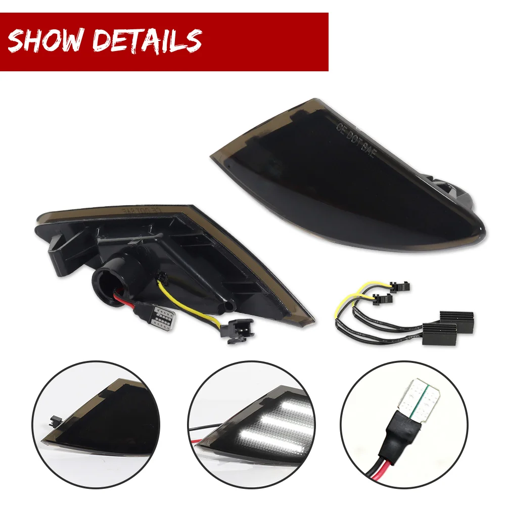 2 clignotants latéraux de pare-chocs avant LED, pour Mercedes Benz classe R W251 R320 R350 R500 R63 AMG 2006 – 2010