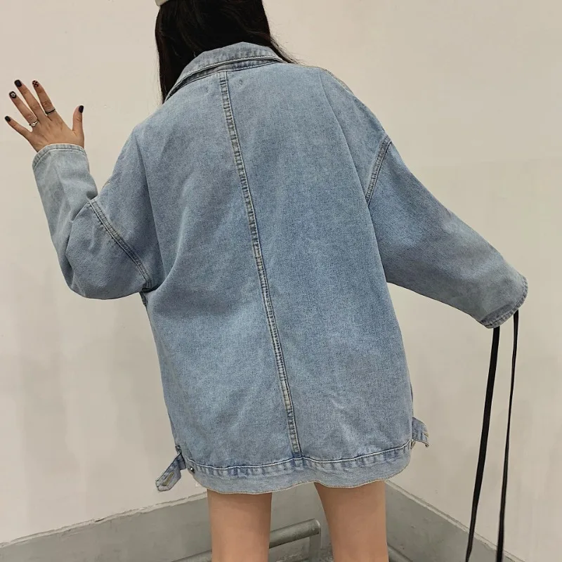 Streetwear Women Cowboy Coats Jackets 2022 Spring and Autumn New Korean Style Versatile Loose Pocket Jacket Women's Clothing