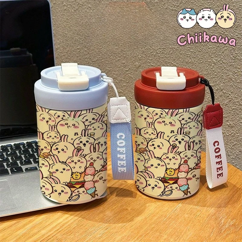 

Chiikawa Usagi Thermos Cup Straw Large Capacity Summer Small Lily of The Valley Cup Hachiware Usagi Cold Cup Tea Warehouse