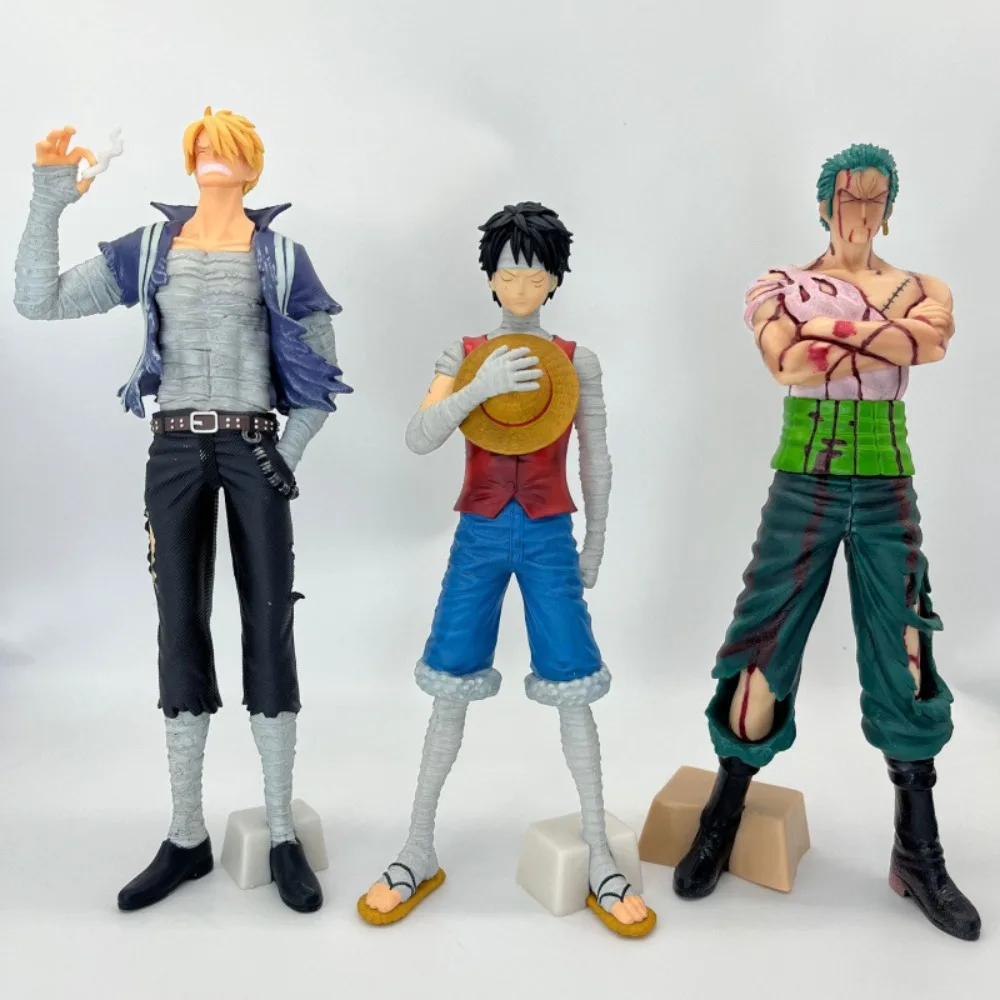 Neue One Piece Cartoon-Bandage für verletzten Luffy, Sauron, Shan Zhi, Kriegsschaden-Version. PVC-Modellpuppe, Tischdekoration, Spielzeuggeschenke