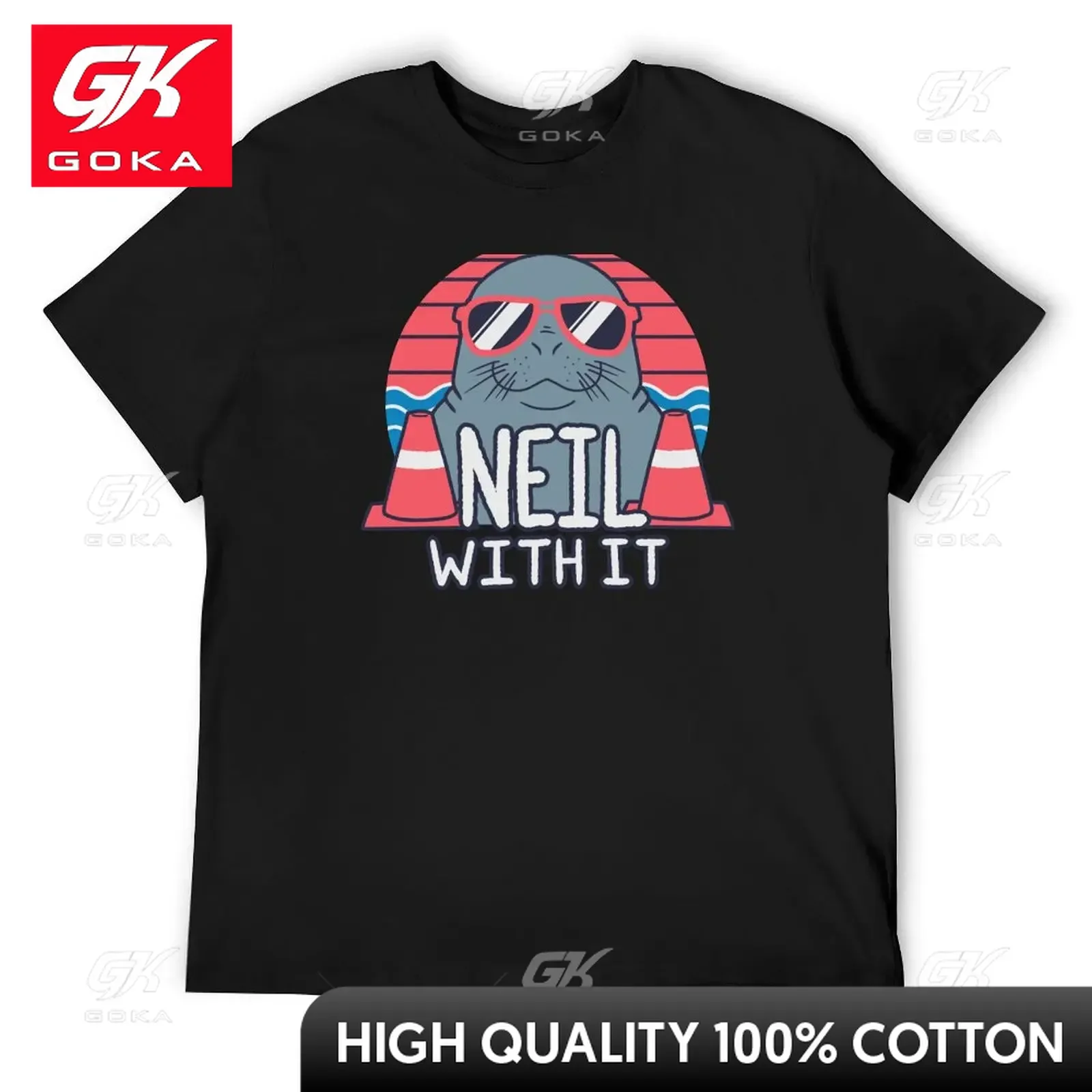 Neil the Seal - Deal With It T-Shirt summer tops shirts graphic tee graphic shirts summer clothes funny t shirts for men