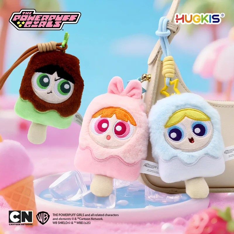 

12cm anime Blossom Bubbles Buttercup Creative Plush Toy pp Cotton Filling Kawaii Doll Keychain Pendant Packaging Decoration