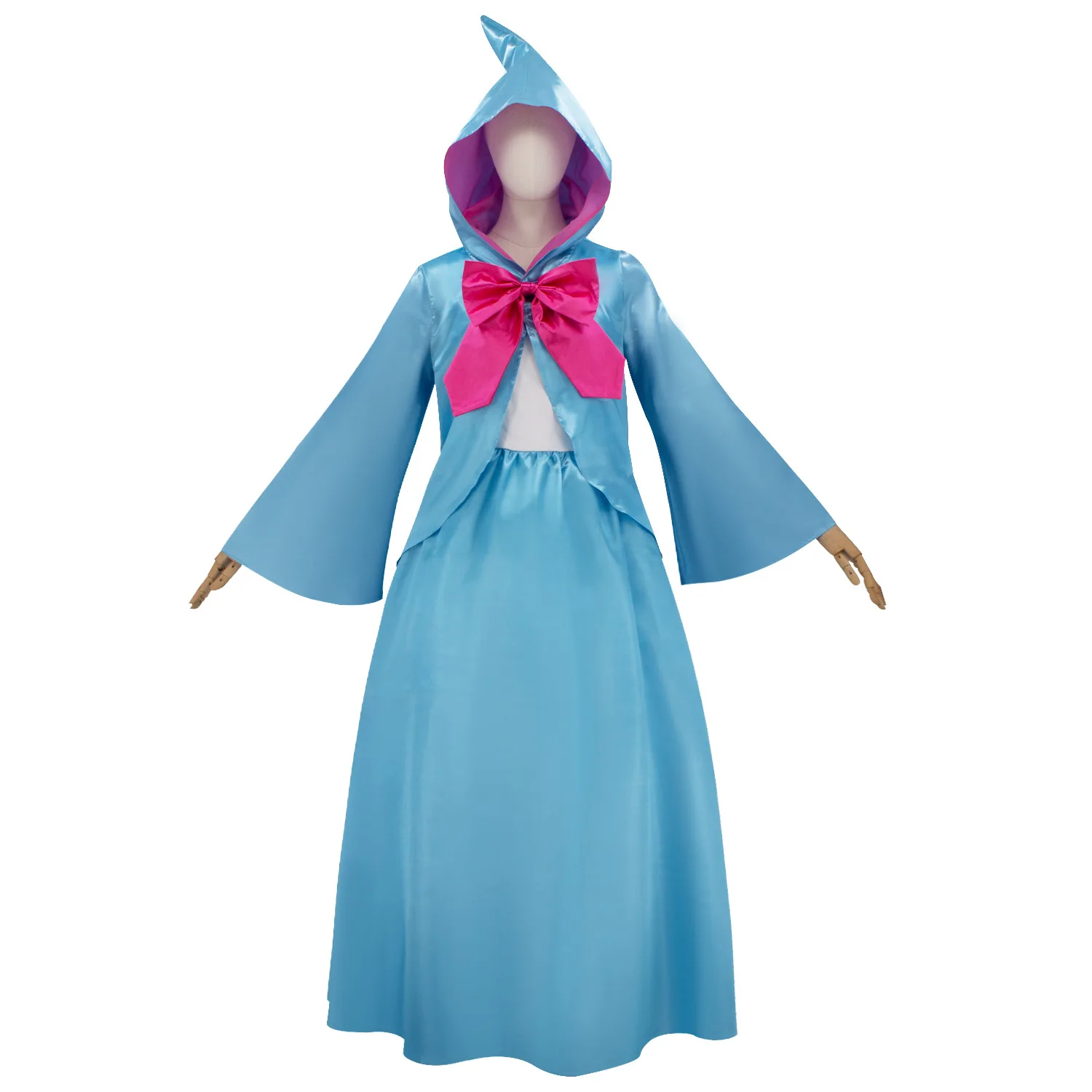 Damenbekleidung Qiyuan Fairy Godmother Robe Luxuriöses Kapuzenkleid mit Umhang Halloween Cosplay Karnevalsparty Musterkostüm – Detail 6