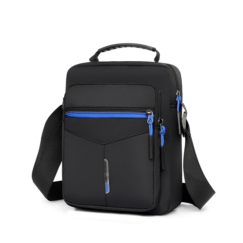 

1 men's crossbody bag, zipper closed, adjustable shoulder strap, black, crossbody bag