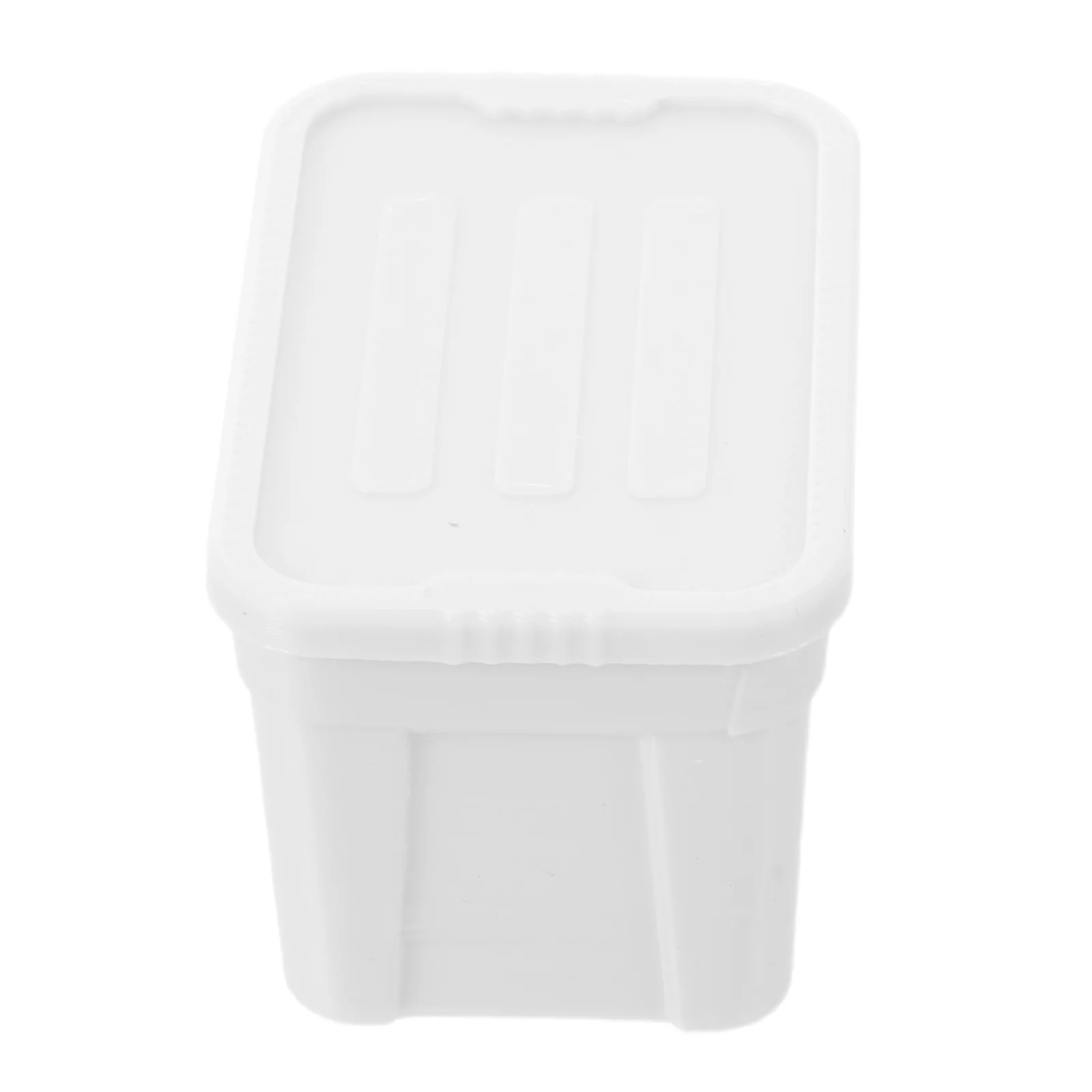 Mini Storage Boxes 1:12 Scale White Plastic Organizer Bins for Closet Pantry Kitchen Room Display Diorama Accessories