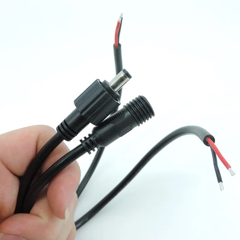 DC 5.5 x 2.1mm IP68 Waterproof 18AWG 7A Male and Female Connector Plug 2 Pin Power supply adapter Wires