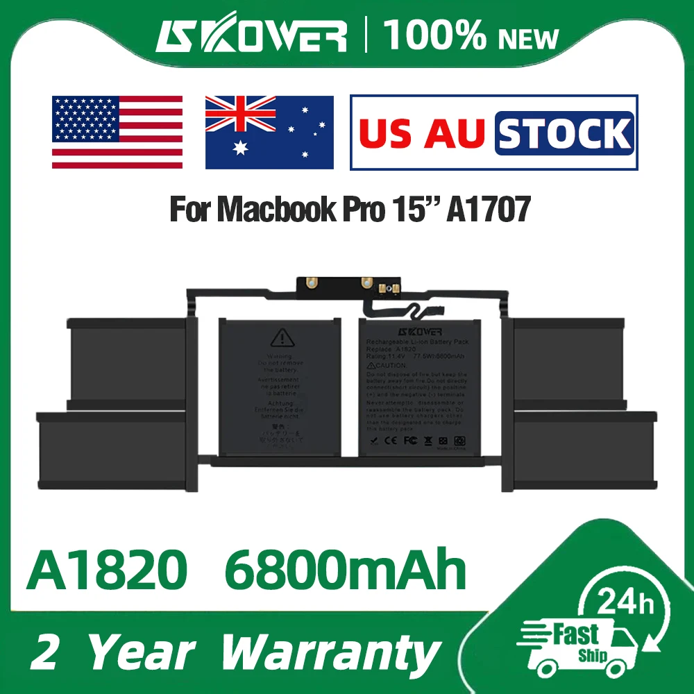 High Capacity A1820 Battery for MacBook Pro 15 Inch
