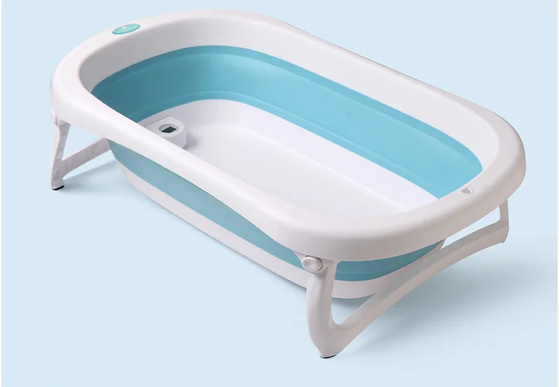 plastic Baby folding bathtub with temperature foldable portable bath tub