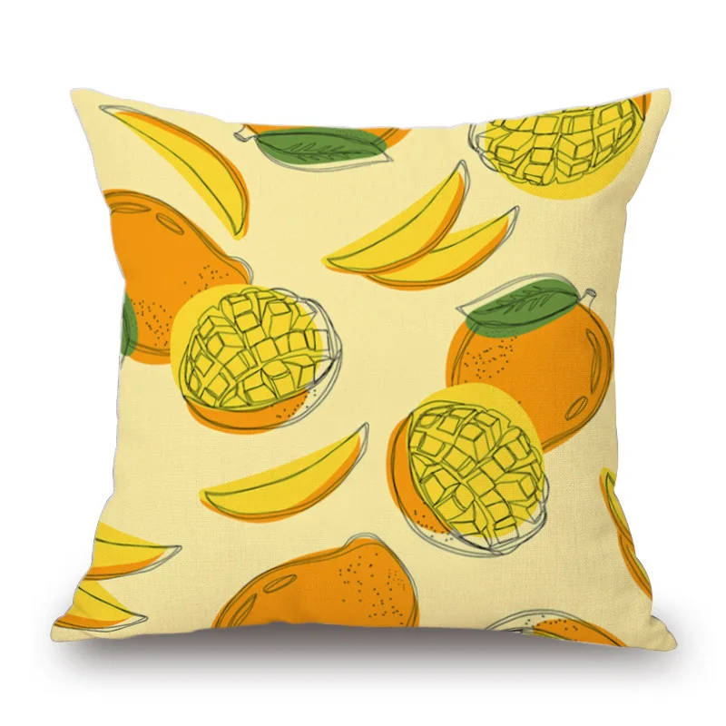 Fruit Graffiti Cushion Cover Orange Apple Grape Strawberry Decorative Modern Simple Pillowcase Home Bedroom Sofa Office