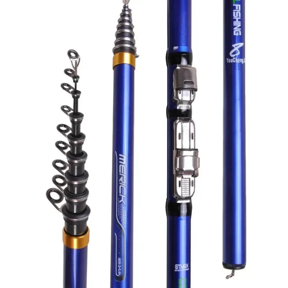 Carbon Fiber 3.6M 4.5M 5.4M 6.3M Spinning Fishing Rod M Power Telescopic Rock Fishing Rod Carp Feeder Rod Surf Spinning view 3
