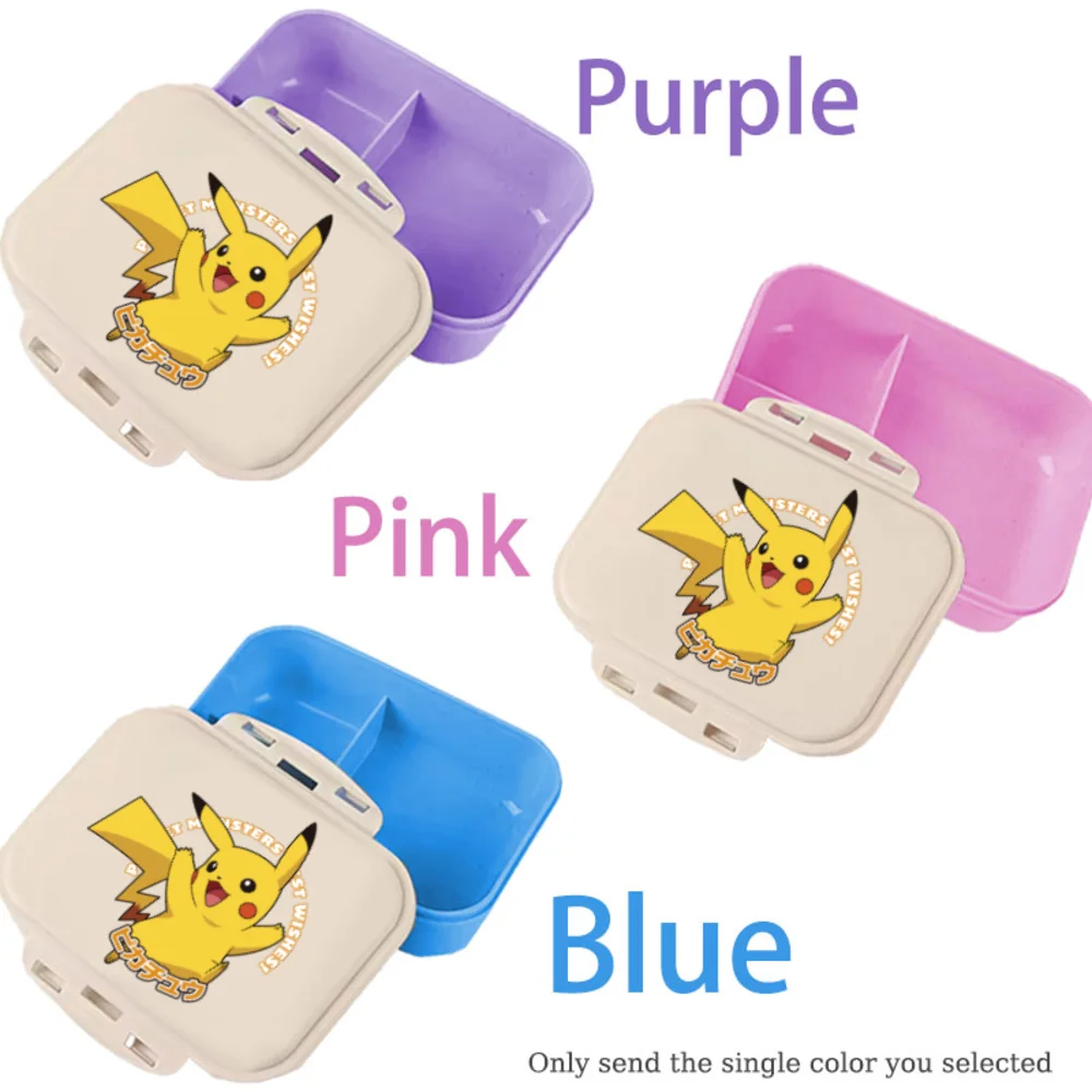Bento Box pok e.mon Portable Pink Blue Purple Lunch Box Anime Storage Pocket Elf  School Picnic Lunchbox Office Dinner Case Gift