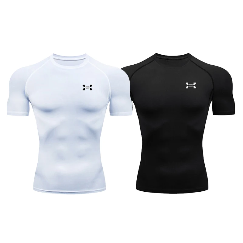 

Футболка для спортзала, мужские летние спортивные майки с короткими рукавами, рубашка для фитнеса, быстросохнущие дышащие футболки для бега, спортивная одежда для бега, топ